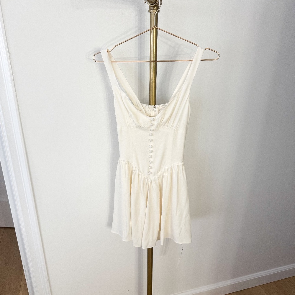 reformation white mini dress